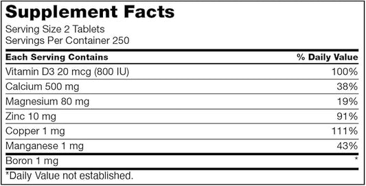 Calcium, Citrate Magnesium and Zinc